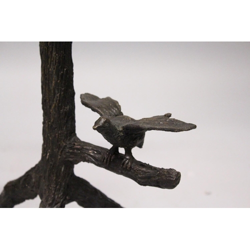 1040A - A RARE BRONZE, GLASS TOP, RUSTIC COFFEE TABLE, AFTER GIACOMETTI,  Glass top 3ft 8ins x 2ft 4ins . Th... 