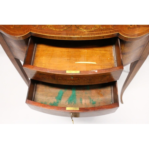 1057 - A VERY GOOD EDWARDIAN SHERATON REVIVAL SIDE CABINET,  the upper section with a mirror back, gallerie... 