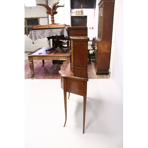 1057 - A VERY GOOD EDWARDIAN SHERATON REVIVAL SIDE CABINET,  the upper section with a mirror back, gallerie... 