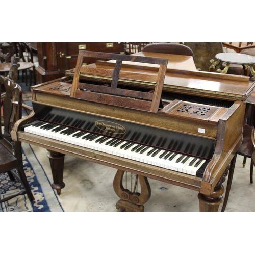 1060A - A JOHN BROADWOOD & SONS ROSEWOOD CASED GRAND PIANO.
