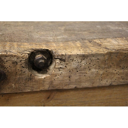 1090 - A RARE VICTORIAN BUTCHERS CHOPPING BLOCK by Herbert & Sons Ltd, West Smithfield, London. 2ft square,... 