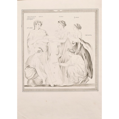 107 - A late 19th century ink drawing of classical Greek figures, 10