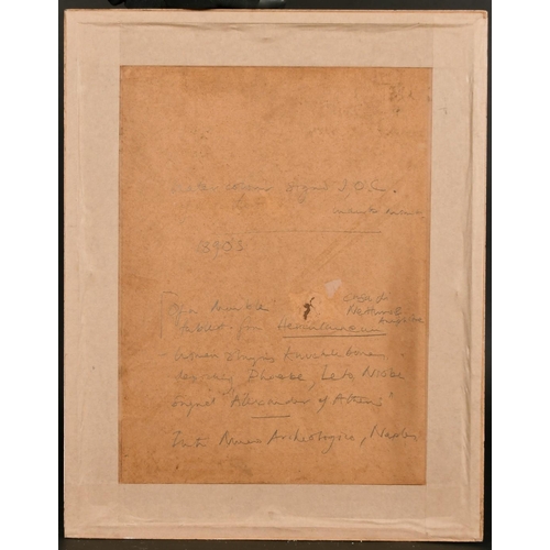 107 - A late 19th century ink drawing of classical Greek figures, 10