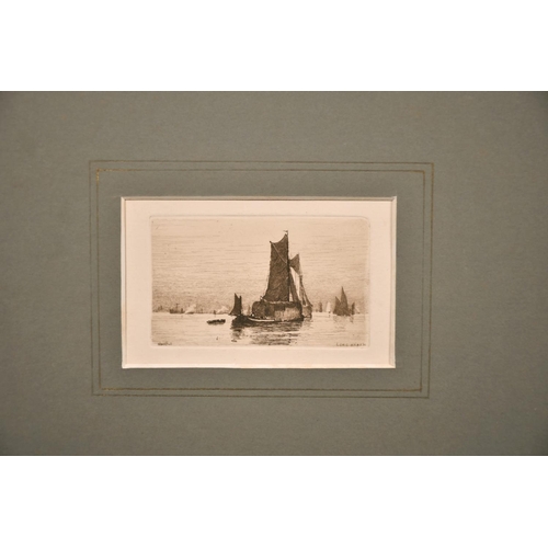 11 - Wilfred Ball (1853-1917) British, A set of three engravings including 'Off Woolwich', each 2.25