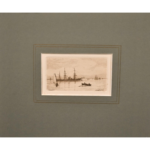 11 - Wilfred Ball (1853-1917) British, A set of three engravings including 'Off Woolwich', each 2.25