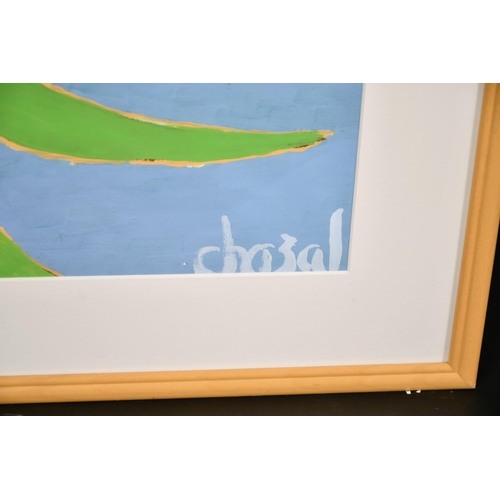 162 - Attributed to Malcolm de Chazal (1902-1981) A beach scene, gouache on paper, signed, 29