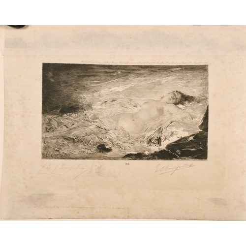 52 - After Charles Chaplin, A reclining female nude, etching, signed in pencil and inscribed, 9