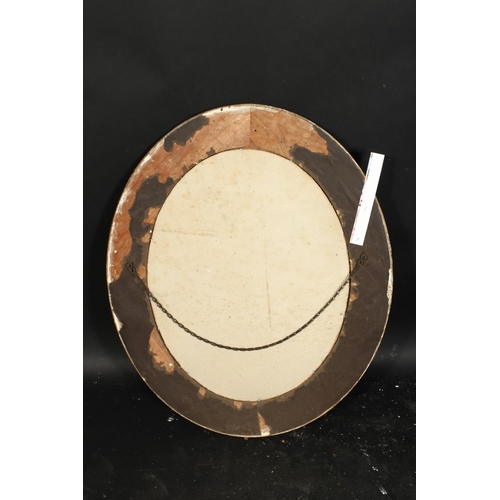 1004 - A carved wood oval frame, rebate size 24.5  x 19 , 32cm x 48cm.