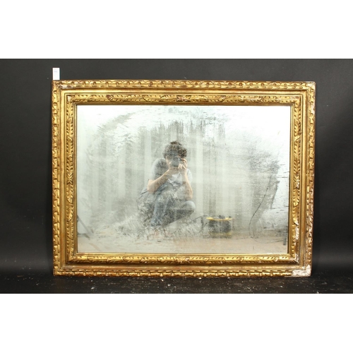 1006 - A 19th century foliate carved wood frame, rebate size 28  x 40 , 71cm x 101.5cm.