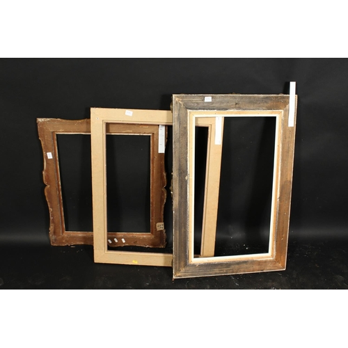 1032 - A group of three gilt composition frames 19th century and later, rebate sizes 19.5  x 23, 49.5cm x 5... 