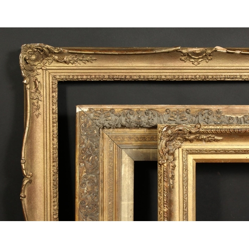 1033 - A group of three 19th century and later gilt composition frames, rebate sizes 25  x 30 , 63.5cm x 76... 