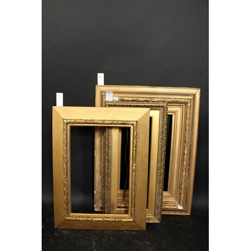 1035 - A group of three 19th century gilt composition frames, rebate size 11.5  x 18 , 29.5cm x 46cm, 7  x ... 
