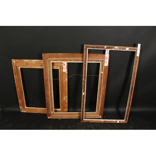 1036 - A group of three early 20th century moulded frames, rebate sizes 21.5  x 25.75 , 54cm x 65cm, 25  x ... 