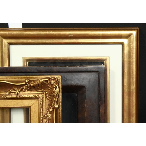 1044 - A group of three 20th century frames, rebate sizes 6.5  x 8 , 16.5xm x 20cm, 8.5  x 11.5 , 21.5cm x ... 
