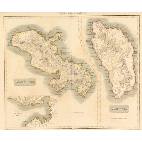 1154 - A small collection of maps of islands including Dominica and Martinique and in the Pacific Ocean, va... 