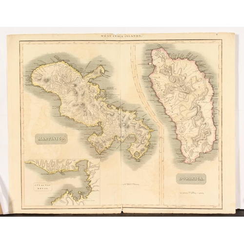1154 - A small collection of maps of islands including Dominica and Martinique and in the Pacific Ocean, va... 