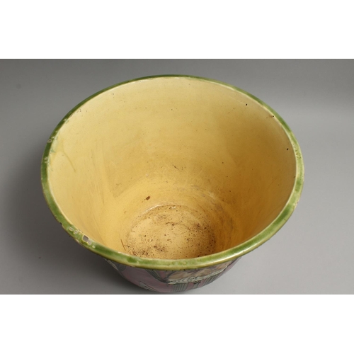 1122 - A GOOD MINTON SESSIONIST POTTERY JARDINIERE, pattern no. 72., with printed Minton Ltd mark. 12ins hi... 