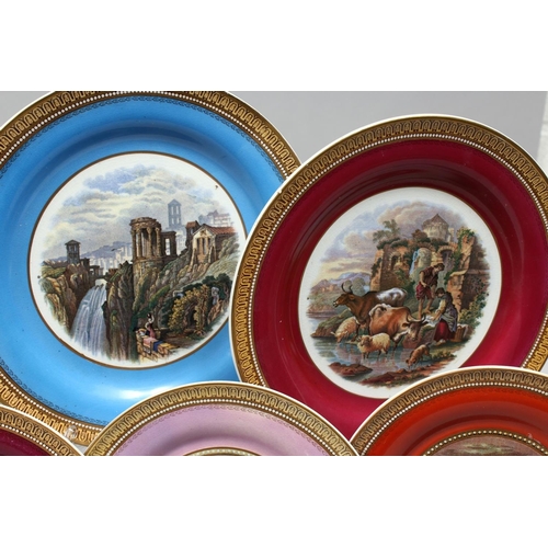 1126 - A COLLECTION OF THIRTEEN PRATTWARE PICTORIAL PLATES (13) 7.25ins, 8.25ins & 8.5ins diameter.