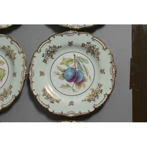 1195 - A GOOD SET OF TWELVE MINTON BOTANICAL PLATES  painted by J. Cole and others.