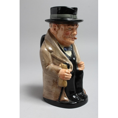 1202 - A ROYAL DOULTON WINSTON CHURCHILL TOBY JUG. 9ins high.