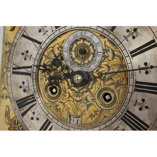 1300 - JOSEPH KNIBB, A 17TH CENTURY EIGHT DAY LONGCASE CLOCK MOVEMENT, striking on a 