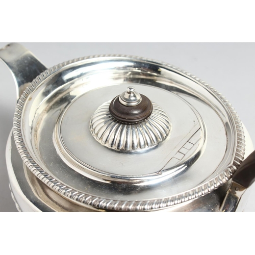 2040 - A GEORGE III SILVER TEA POT by William Burwash London 1818, weighs 24ozs.