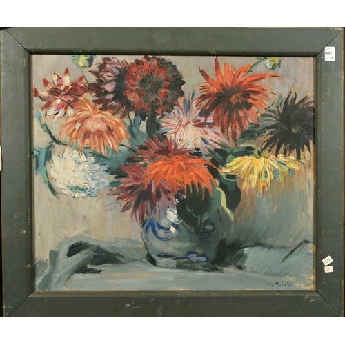 1001 - P. Le Trividic, Circa 1923, French School, a still life of mixed flowers, 21.25