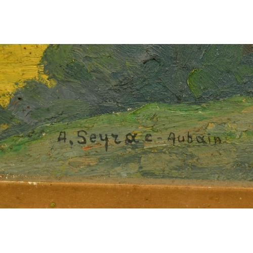 1003 - A. Seyrac, French School, a Southern summer landscape, oil on panel, signed, 19.75