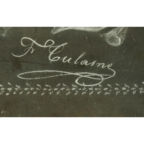 1029 - 19th Century French School, a novelty chalk drawing, indistinctly signed, 18