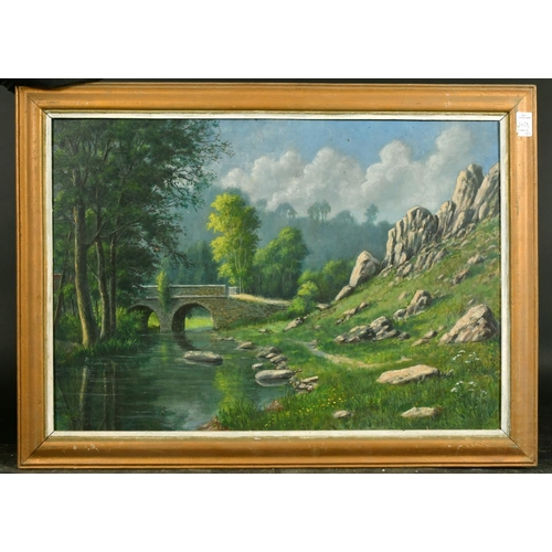 1039 - 20th Century French School, two oil landscapes, both indistinctly signed, both around 16