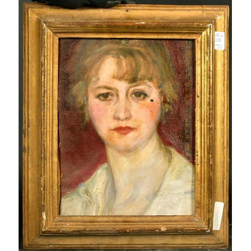 1056 - 19th/20th Century French School, an ethereal head study, oil on canvas laid down, 15