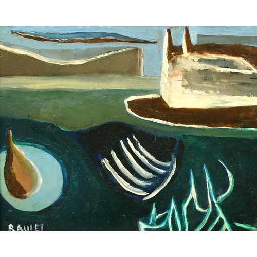 1062 - Raulet, A 20th Century French School coastal still life, oil on canvas, signed, 7.5