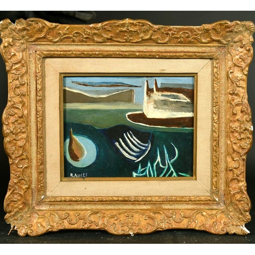 1062 - Raulet, A 20th Century French School coastal still life, oil on canvas, signed, 7.5