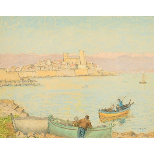 1344 - Charles James Kelsey (1870-1960) British, A collection of four pastels Continental views, signed, th... 