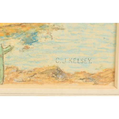 1344 - Charles James Kelsey (1870-1960) British, A collection of four pastels Continental views, signed, th... 