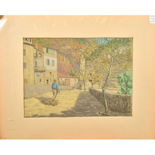 1344 - Charles James Kelsey (1870-1960) British, A collection of four pastels Continental views, signed, th... 