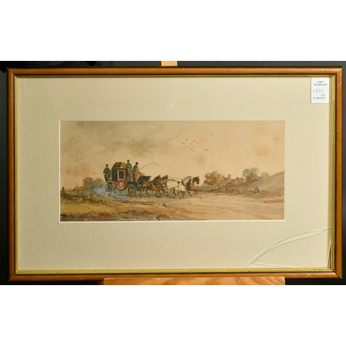 1351 - Circle of John Thirtle, Boats and livestock by an estuary, watercolour, 8