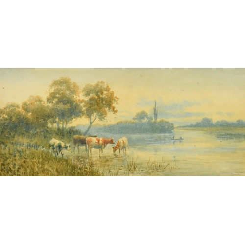 1370 - Harold Lawes (1865-1940) British, 'The Thames near Cookham', watercolour, signed with monogram, insc... 