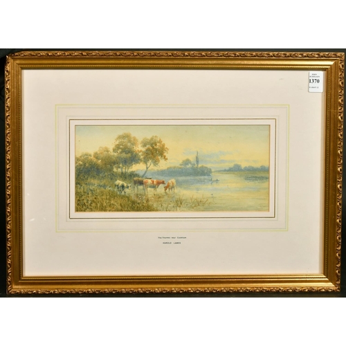 1370 - Harold Lawes (1865-1940) British, 'The Thames near Cookham', watercolour, signed with monogram, insc... 