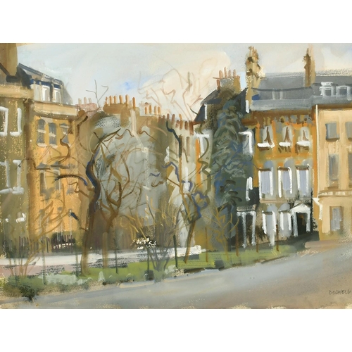 1371 - Samuel Dowell (1909-1990) British, Georgian townhouses in a garden square, thought to be Catherine P... 