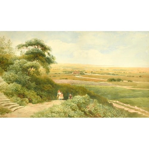 1373 - Joseph Charles Reed (1822-1877) British, 'Near Winchelsea', an extensive landscape looking out to se... 