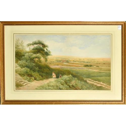 1373 - Joseph Charles Reed (1822-1877) British, 'Near Winchelsea', an extensive landscape looking out to se... 