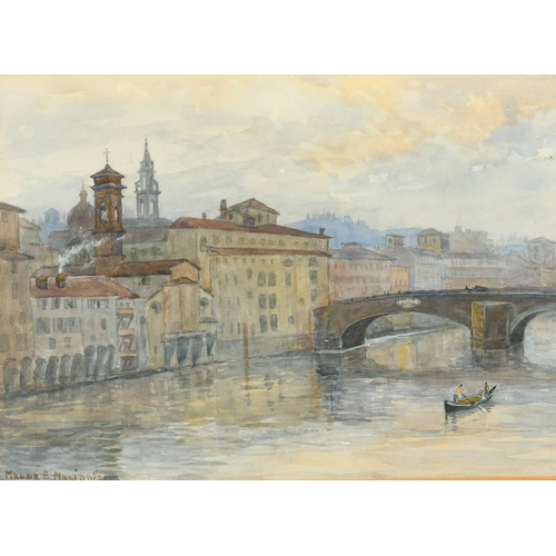 1376 - Maude E. Maginniss (Exh. 1880-1919) British, A view in Florence, Italy, watercolour, signed, 9