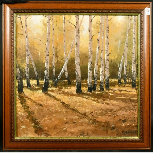 1641 - 20th Century Russian School, Sunlight through the trees oil on canvas, signed and dated 1994, 21.75