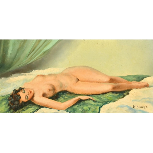 2011 - B. Robert, a study of a sleeping female nude, oil on canvas, signed, 12