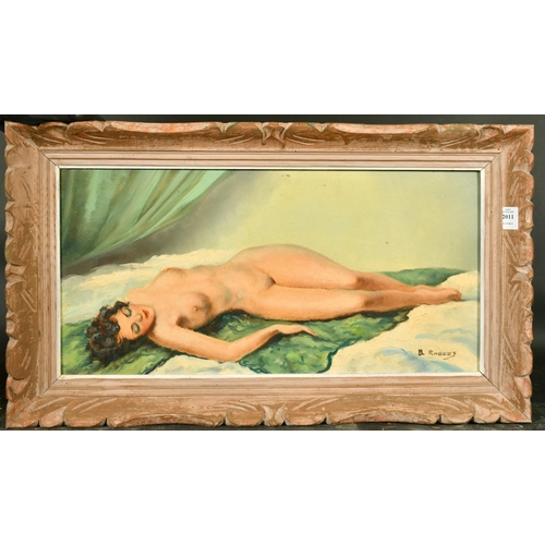 2011 - B. Robert, a study of a sleeping female nude, oil on canvas, signed, 12