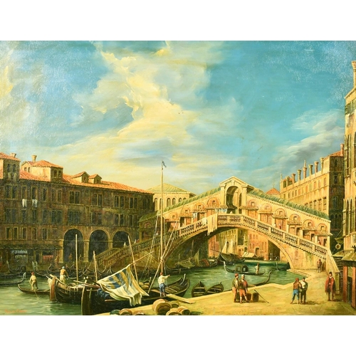 2012 - Roberto Cesari, a view of the Rialto Bridge, Venice, oil on canvas, laid down, 19.75