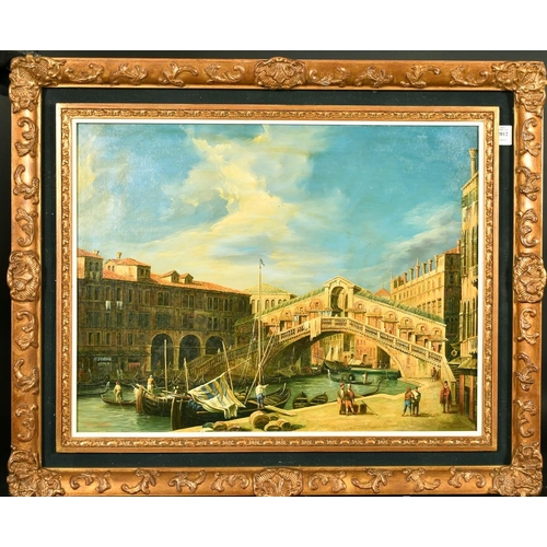 2012 - Roberto Cesari, a view of the Rialto Bridge, Venice, oil on canvas, laid down, 19.75