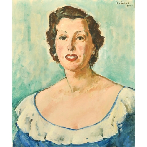 2014 - A. Rona, Circa 1956, a head and shoulders study of a female, oil on canvas, signed, 21