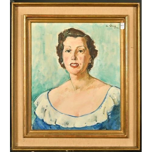 2014 - A. Rona, Circa 1956, a head and shoulders study of a female, oil on canvas, signed, 21